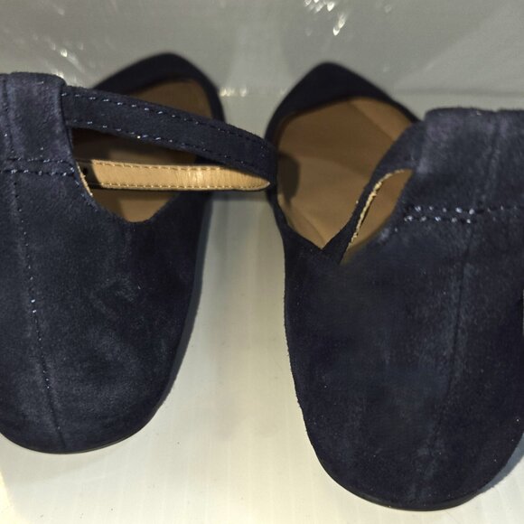 Franco Sarto L-Alex Women's Blue Suede Pointed Toe Ankle Strap Flats Size 6.5M - Picture 5 of 7